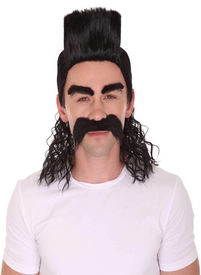 HPO 70s 80s Keyboard Animation Punk Rock Wig, Black HM-122 - Image 1