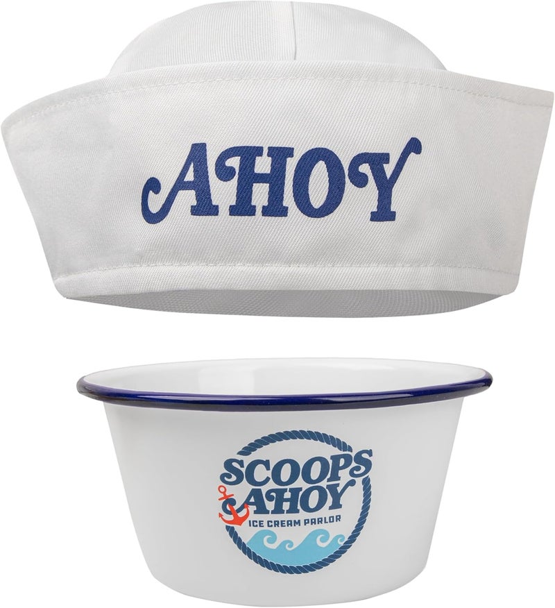 سينيريبلكاس تقليدات من مسلسل Stranger Things - وعاء الآيس كريم Scoops Ahoy والقبعة Ahoy - براءة تصنيع رسمية - Image 1