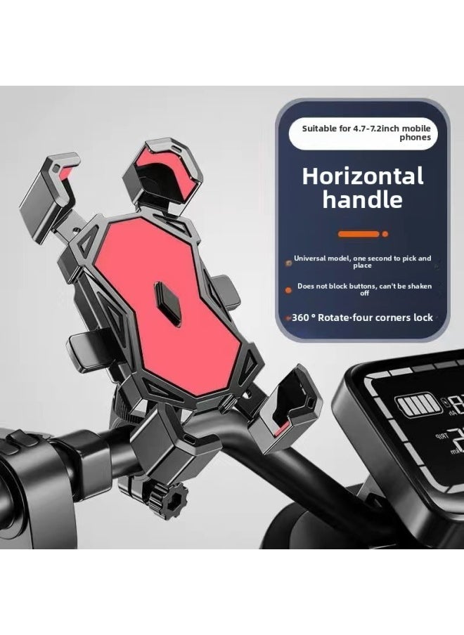 Generic Electric Car Mobile Phone Bracket Battery Motorcycle Bicycle Takeaway Special Navigation Fixed Cross-border-Color:Facai Red Upgraded Stable Version [handlebar Style]  - Image 1