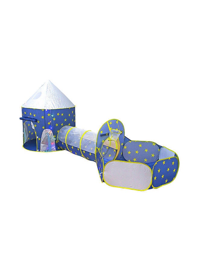 3 in 1 Kids Play Tent Crawl Tunnel ans Ball Pit with Basketball Hoop Rocket Space Tent for Kids with Zippered Storage Bag for Boys Girls Toddlers Kids - Image 2