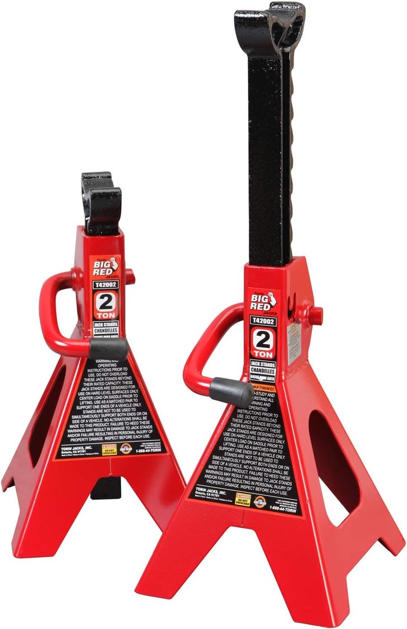 BIG RED Torin Steel Jack Stands: 2 Ton (4,000 lb) Capacity, 1 Pair - Image 1