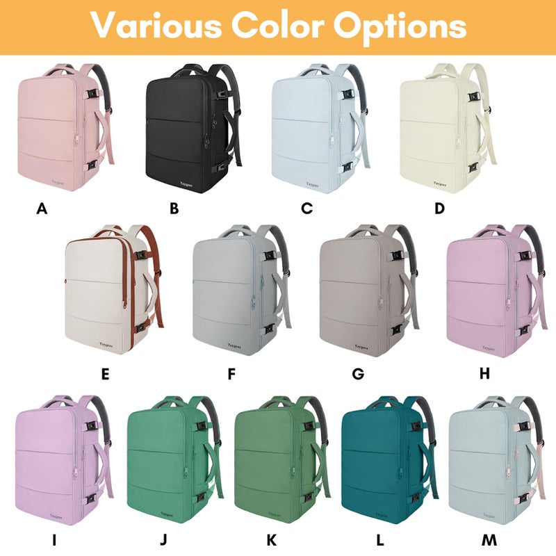 Taygeer Backpack for Women, College Backpack with Laptop Compartment & Shoe Pouch, 35l Travel Laptop Mochila Carry On Luggage, Airline Approved Personal Item Bag For Weekender Gym Hiking, Khaki White - Image 3