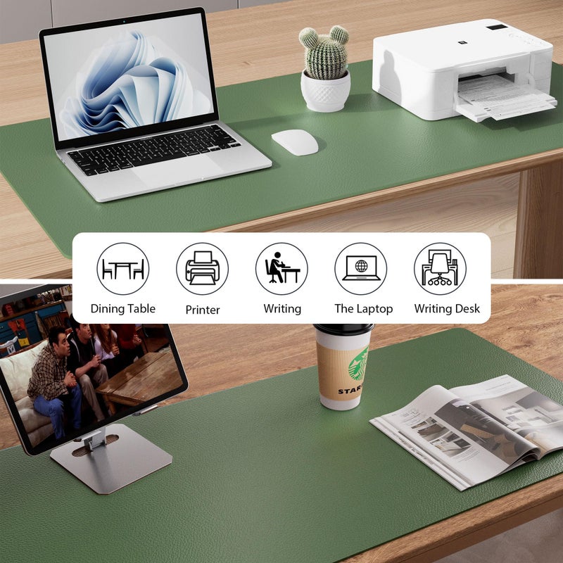 Aothia Leather Desk Pad Protector, Mouse Pad, Office Desk Mat, Non-Slip PU Leather Desk Blotter, Laptop Desk Pad, Waterproof Desk Writing Pad for Office and Home (31.5" x 15.7",Olive Green) - Image 5