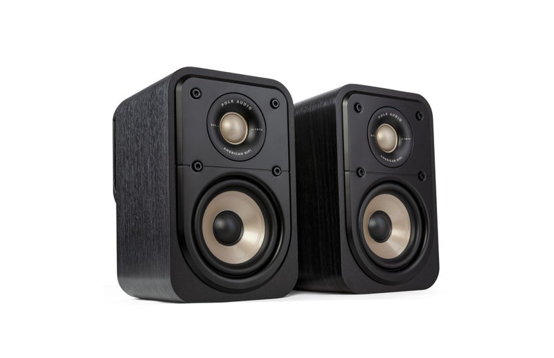 Polk Signature Elite ES10 Surround Loudspeaker HiRes Audio Certified Dolby Atmos DTSX Compatible 1 Tweeter 4 Woofer Power Port Technology for Effortless Bass Pair Stunning Black