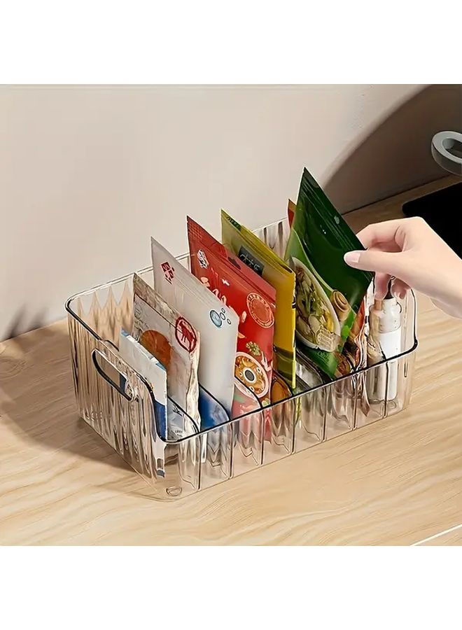 Transparent Plastic Spice Organizer With Adjustable Compartments For Kitchen - Image 1