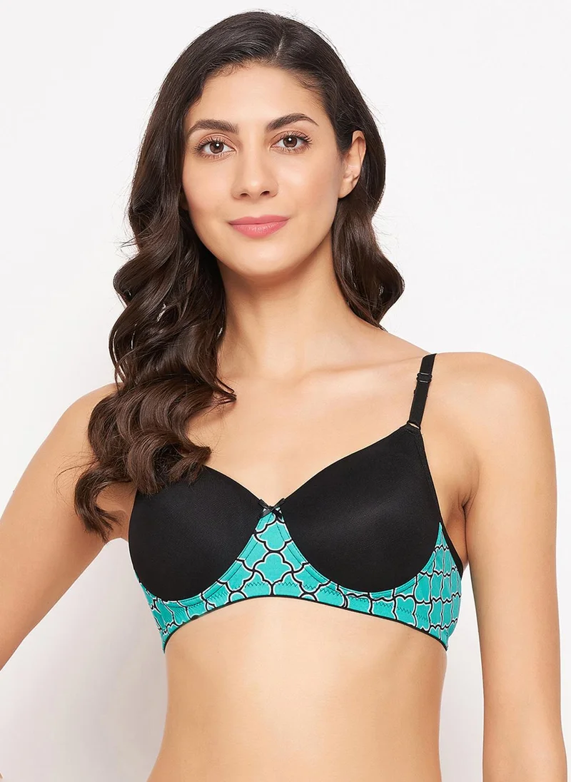 Clovia Clovia Padded Non-Wired Full Coverage T-shirt Bra in Black