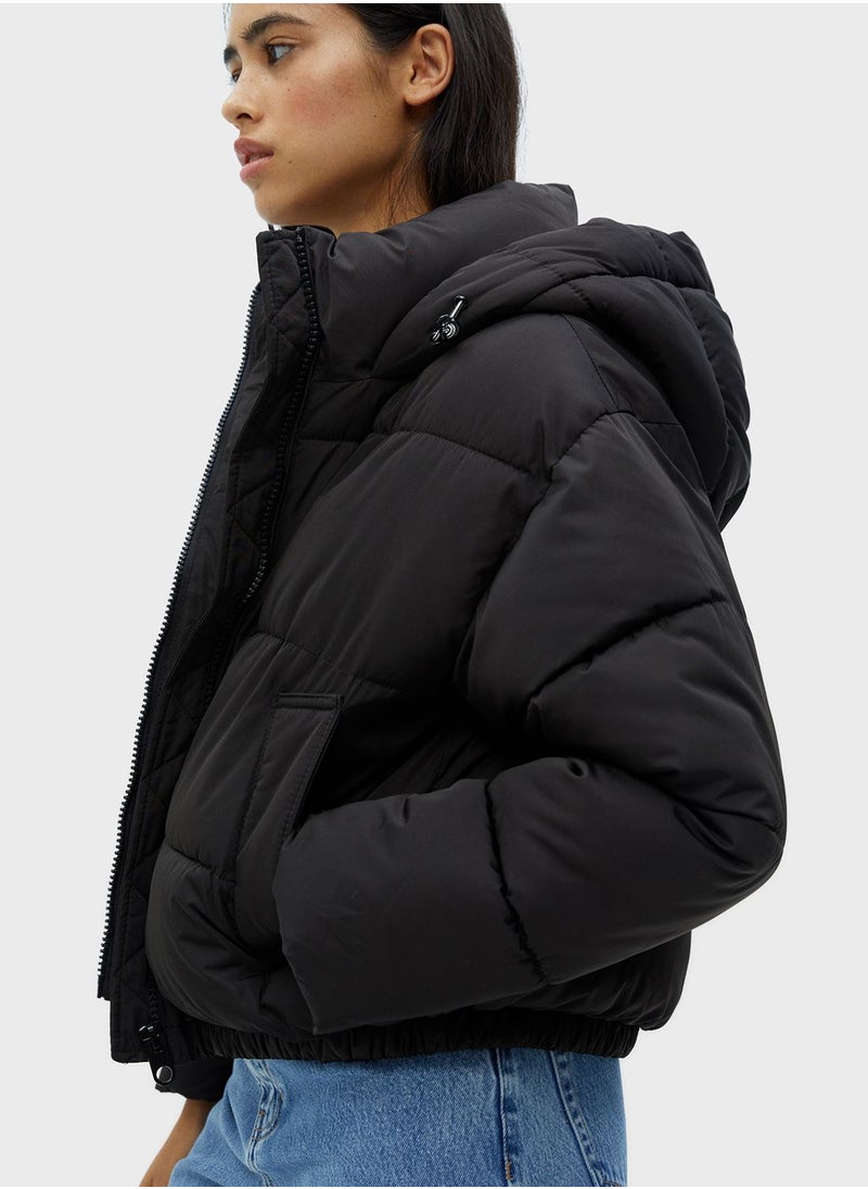 PULL&BEAR - Hooded puffer jacket - Image 1
