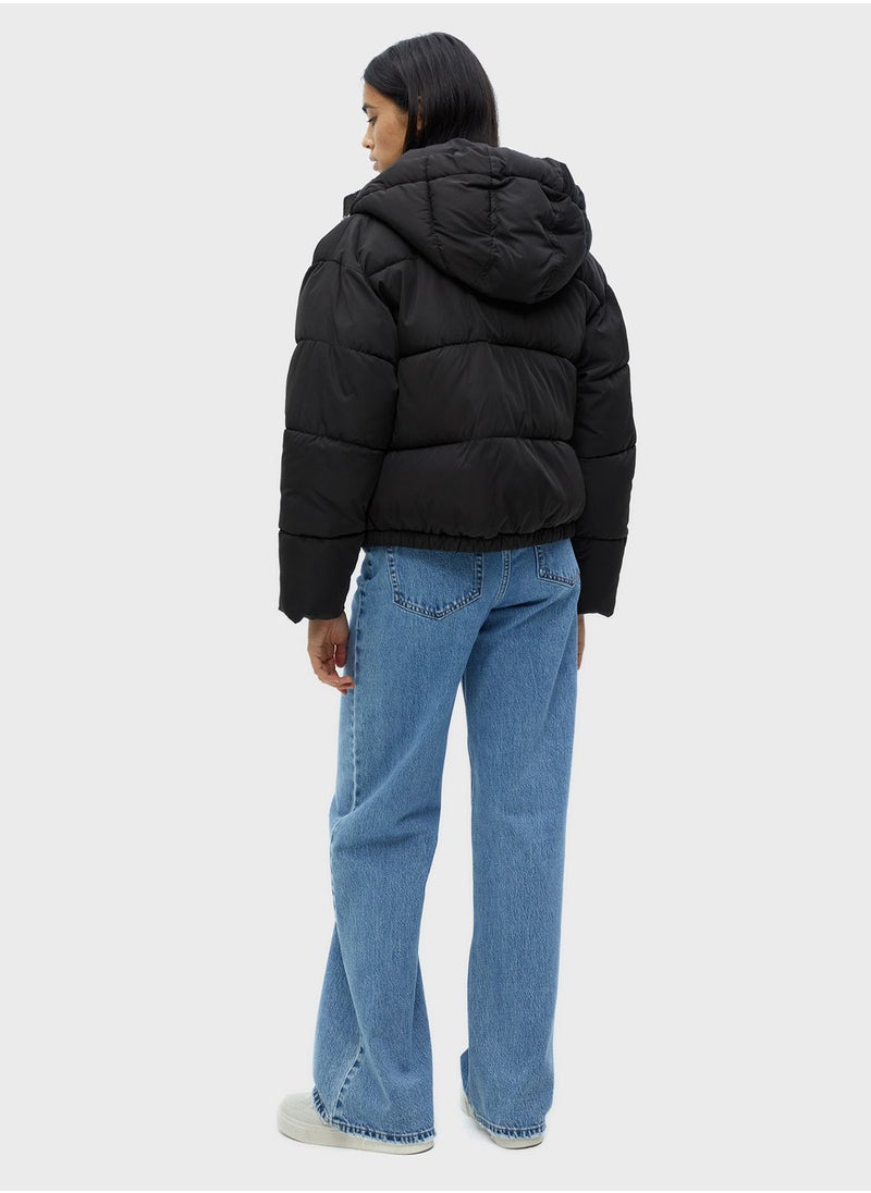 PULL&BEAR - Hooded puffer jacket - Image 1