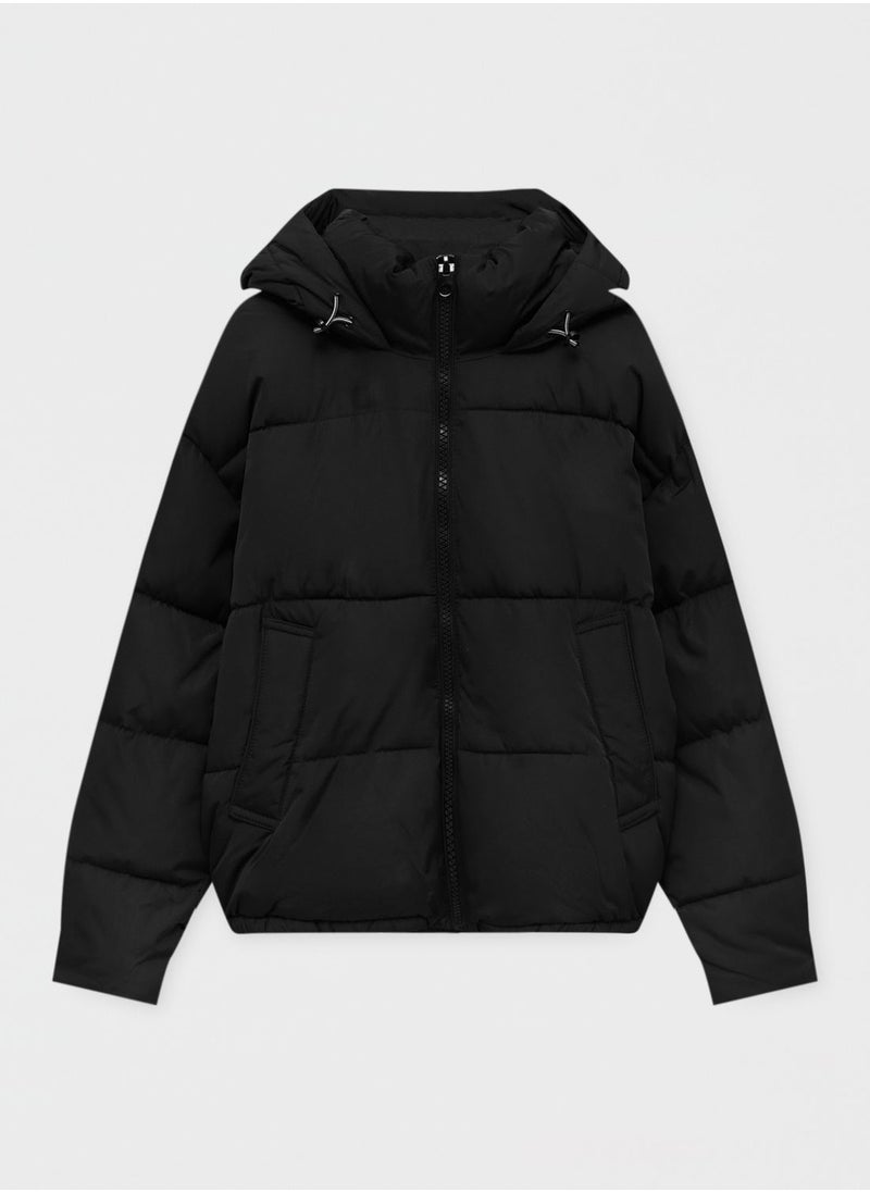 PULL&BEAR - Hooded puffer jacket - Image 1