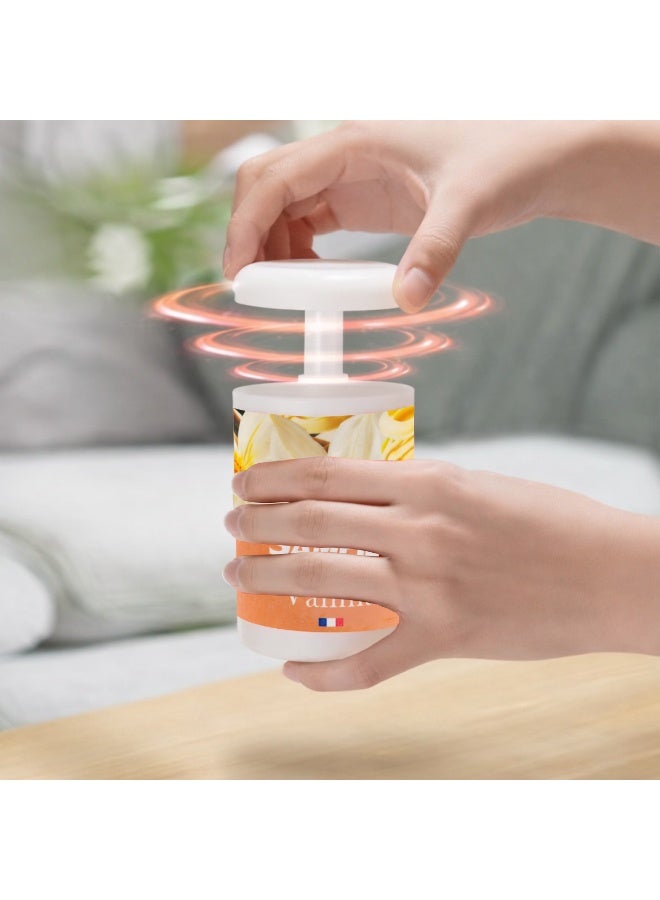 ساميلي مجموعة مكونة من قطعتين: معطر جو جل برائحة الفانيليا من SAMEILI (طراز Y-003) – معطر جل قابل للتعديل (نوع السحب)، يوفر تحكماً طويل الأمد في الروائح، مناسب للاستخدام في لوحة القيادة بالسيارة، وحامل الأكواب، والمنزل، والمكتب. - Image 2