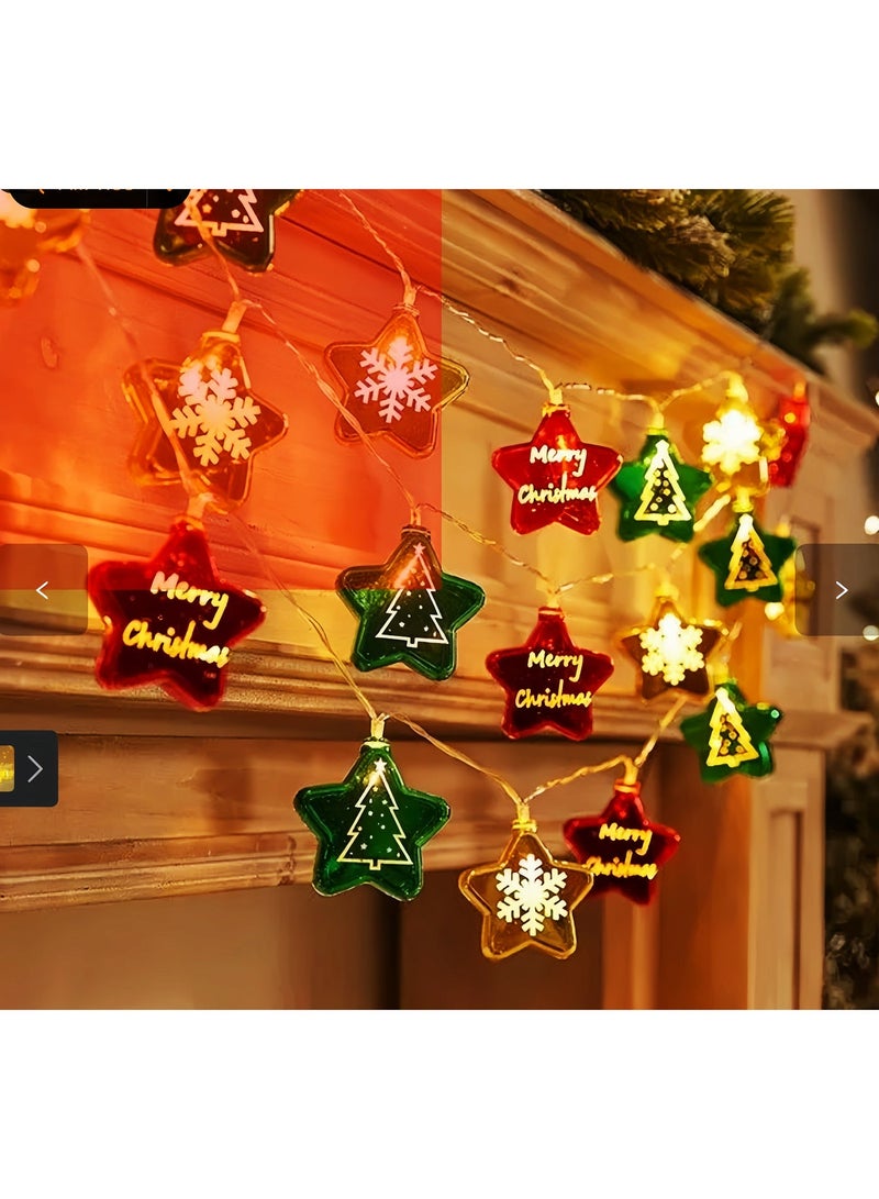 أضواء عيد الميلاد على شكل نجوم ملونة - Image 2