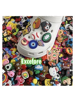Excefore Croc Charms 100 Pcs Jibbitz Charms Croc, Cartoon Croc Accessories Decoration for Shoes ​PVC Wristband for Adult Men Women Kids Girl Boy, Buckle Party Favors Birthday Gifts Nurse Charm  - Image 3