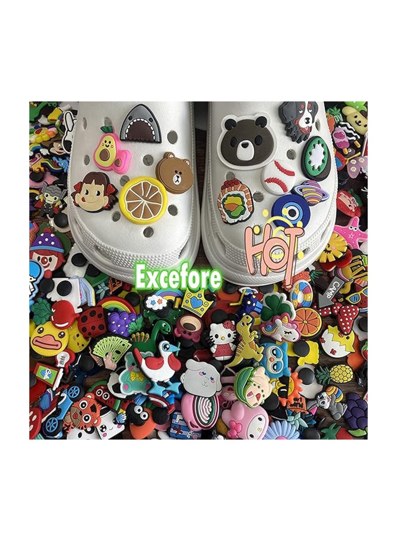 Excefore Croc Charms 100 Pcs Jibbitz Charms Croc, Cartoon Croc Accessories Decoration for Shoes ​PVC Wristband for Adult Men Women Kids Girl Boy, Buckle Party Favors Birthday Gifts Nurse Charm - Image 2