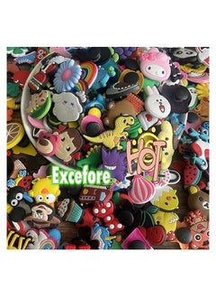 Excefore Croc Charms 100 Pcs Jibbitz Charms Croc, Cartoon Croc Accessories Decoration for Shoes ​PVC Wristband for Adult Men Women Kids Girl Boy, Buckle Party Favors Birthday Gifts Nurse Charm  - Image 4