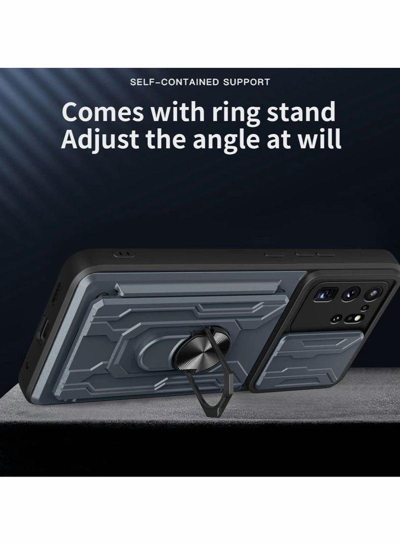 Excefore Case for Samsung Galaxy Note 20 Ultra Case Cover Slide Camera, KASTWAVE Kickstand＆Card Holder Cover Armor Slim Heavy Duty Hard Phone Case for Samsung Note 20 Ultra (Gray） - Image 2