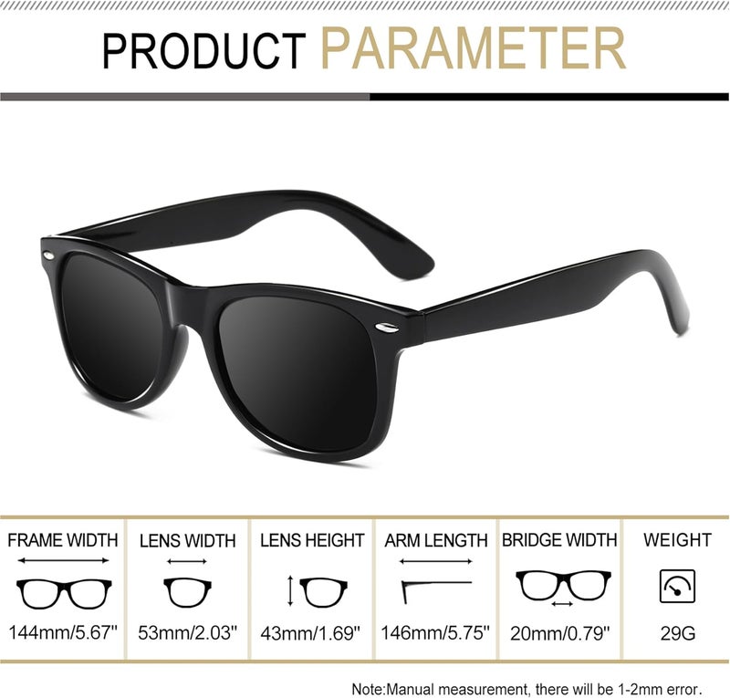Joopin Square Sunglasses Men Women Polarized UV Protection Classic Trendy Lightweight Designer Sun Glasses for Driving Fishing Hiking Golf - Image 4