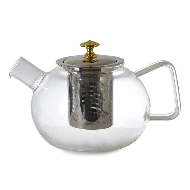 wellxo Glass Kettle Teapot with Stainless Steel Infuser Silicate Glass Tea Kettle Loose Leaf Teapot Glass Teapot Carafes 1 LT  - Image 2