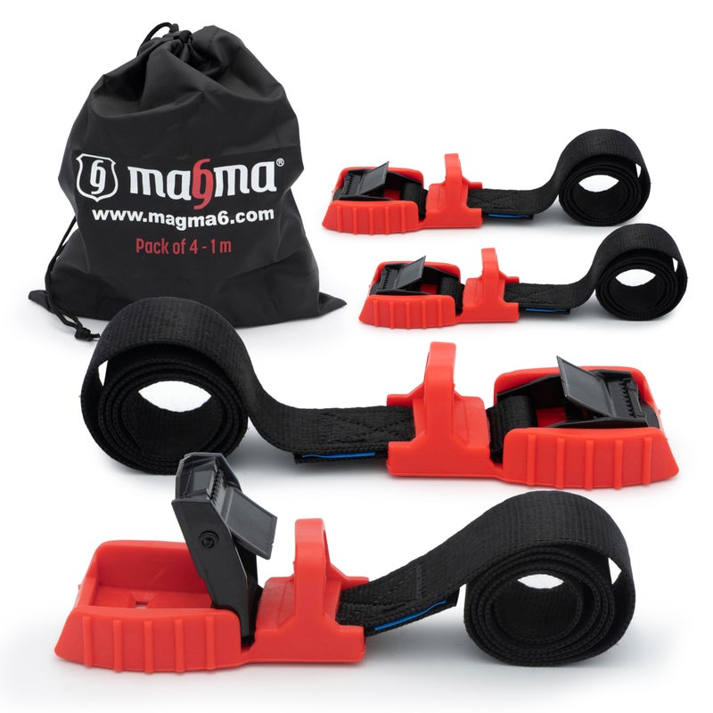 Magma MAGMA 4 Cambuckle Straps | Load Strap Bike, Rack, Surf Board, Moto, Car, Kayak and Carriers | Adjustable and Heavy-Duty Belt Cords Strapping Tools Cargo Automotive | Fastening Tie Buckles | Red 1m - Image 1