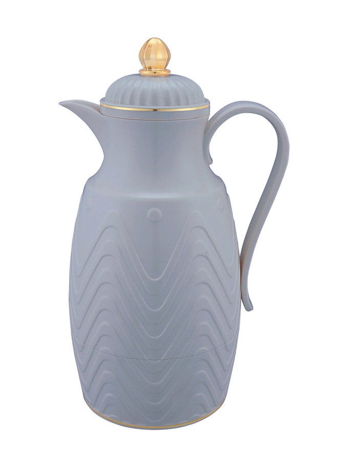 Plastic Coffee/Tea Flask 1 Liter Grey/Gold 