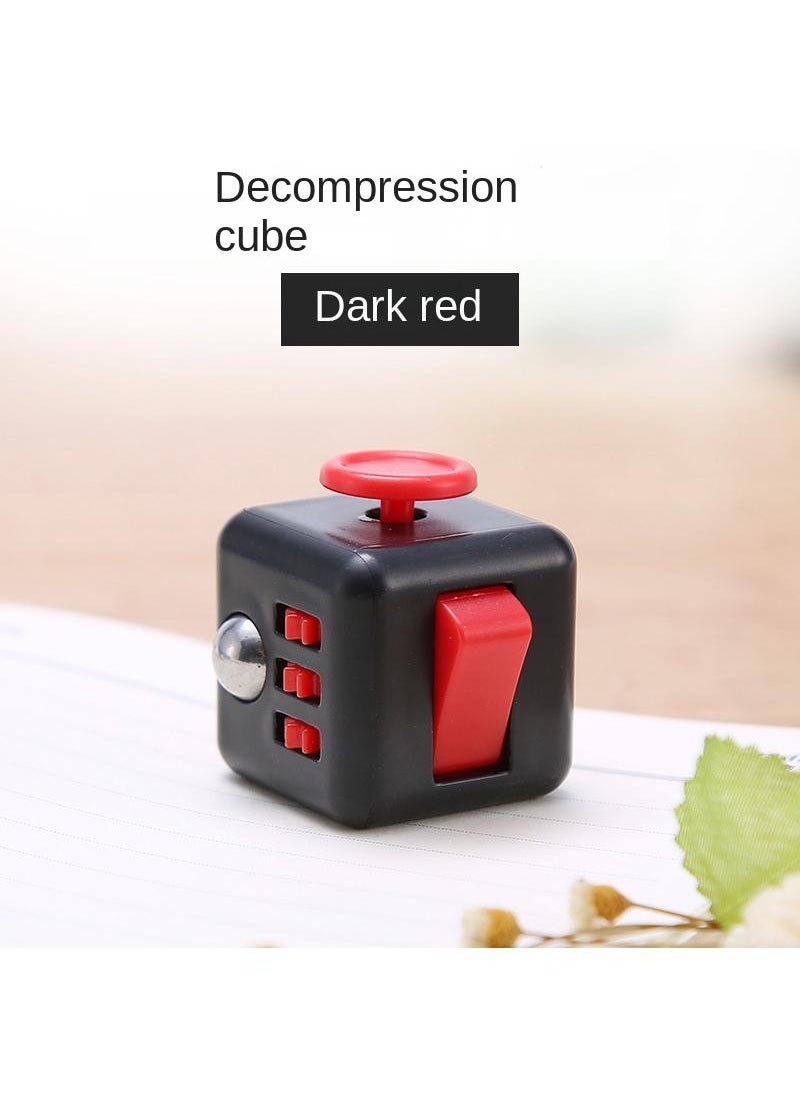 Y&D Unzip Rubik's Cube Toy Fidget Cube Adult Decompression Game Dice-Black Red 