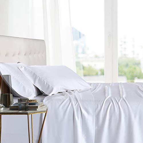 Royal Tradition Viscose from Bamboo Bed Sheets, Twin Extra Long XL, Solid White, Super Soft and Cool 3PC Sheet Set - Image 3