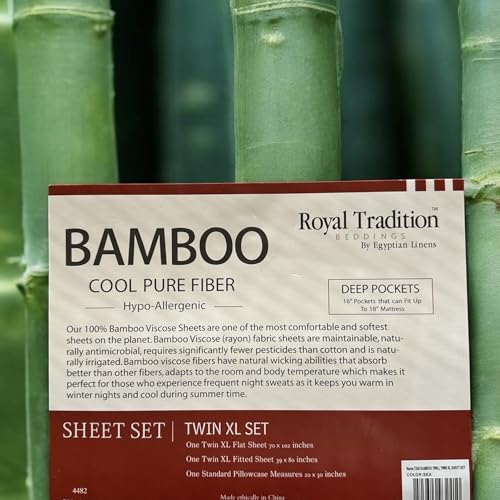 Royal Tradition Viscose from Bamboo Bed Sheets, Twin Extra Long XL, Solid White, Super Soft and Cool 3PC Sheet Set - Image 4