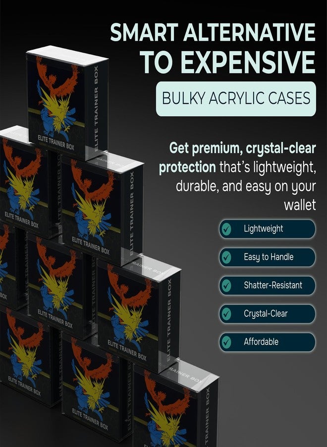 SellCCG - 10PC Perfect Fit ETB Protector Case - Elite Trainer Box Plastic Protectors - ETB Case Display & Storage (10 Pack) - Image 4