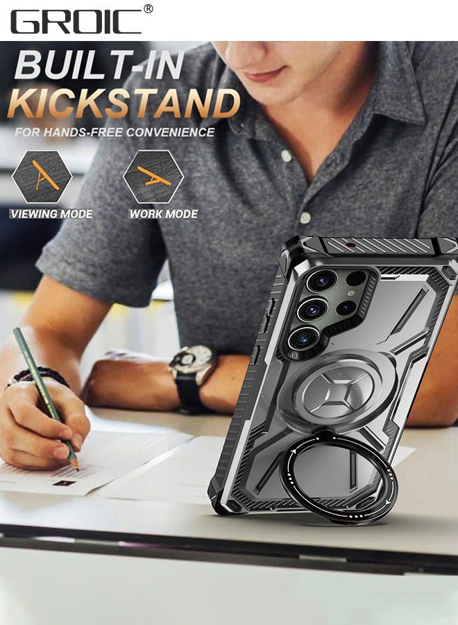 For Samsung Galaxy S23 Ultra Case with Magnetic Invisible Stand Compatible with MagSafe,Shockproof Portective Cover,Wireless Charger Phone Shell for Galaxy S23 Ultra 6.8''