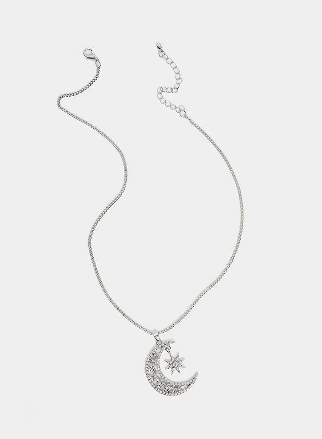 Styli Star & Moon Drop Necklace