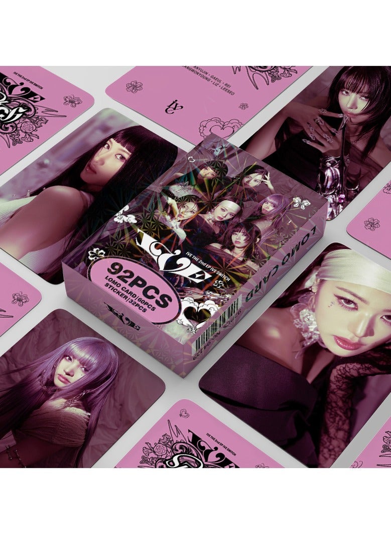 إيهوم 92 قطعة من بطاقات وملصقات ألبوم IVE الجديد IVE SWITCH Lomo - Image 1