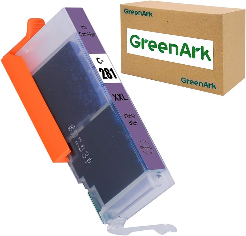 GREENARK 1 استبدال عبوة واحدة لخراطيش الحبر المتوافقة Canon CLI-281 CLI-281XXL PB Photo Blue، تُستخدم مع طابعات Canon PIXMA TS9120 TS8120 TS8220 اللاسلكية متعددة الوظائف. - Image 1
