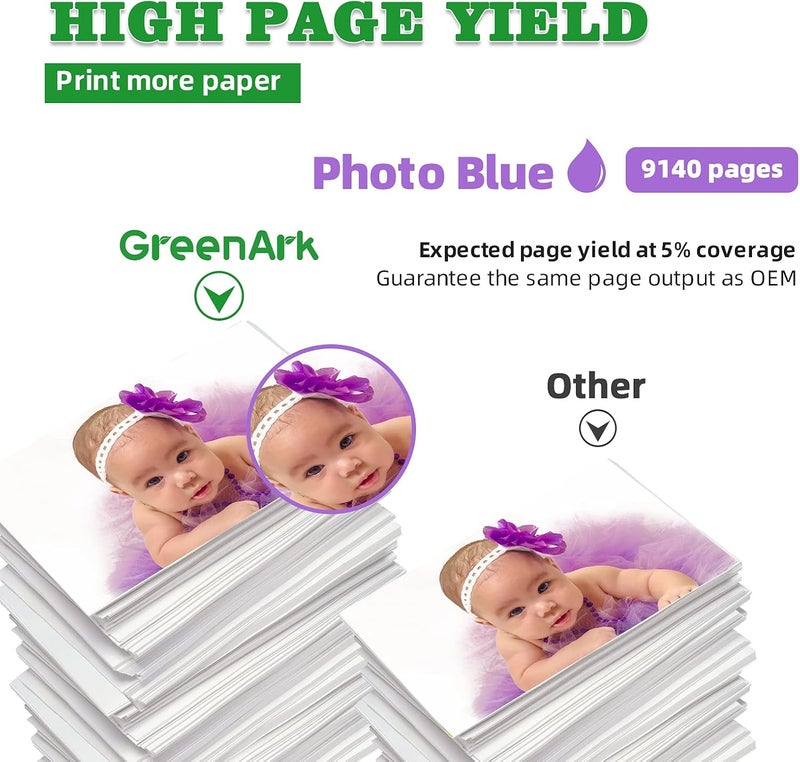 GREENARK 1 استبدال عبوة واحدة لخراطيش الحبر المتوافقة Canon CLI-281 CLI-281XXL PB Photo Blue، تُستخدم مع طابعات Canon PIXMA TS9120 TS8120 TS8220 اللاسلكية متعددة الوظائف. - Image 2