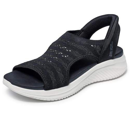 Skechers Women's ULTRA FLEX 3.0 - SUN WARMTH Hands Free Slip-Ins Sandal, Black, 8 M - Image 5