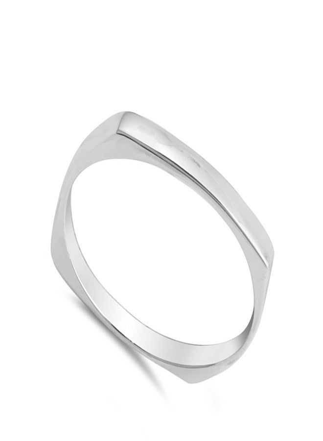 Sac Silver Square Dome Modern Minimalist Thumb Sterling Silver Ring Size 9 - Image 2