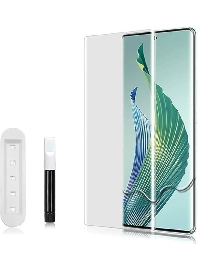 واقي شاشة زجاجي مقوى لهاتف Honor Magic 8 Pro، حواف منحنية ثلاثية الأبعاد، دقة عالية، صلابة 9H، متوافق مع أغلفة الحماية، واقي شاشة لاصق بالكامل لهاتف Honor Magic 8 Pro (شفاف للأشعة فوق البنفسجية) - Image 1