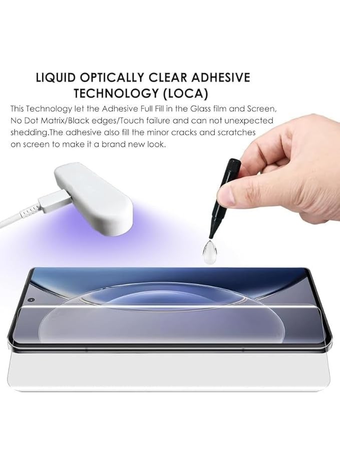 واقي شاشة زجاجي مقوى لهاتف Honor Magic 8 Pro، حواف منحنية ثلاثية الأبعاد، دقة عالية، صلابة 9H، متوافق مع أغلفة الحماية، واقي شاشة لاصق بالكامل لهاتف Honor Magic 8 Pro (شفاف للأشعة فوق البنفسجية) - Image 2