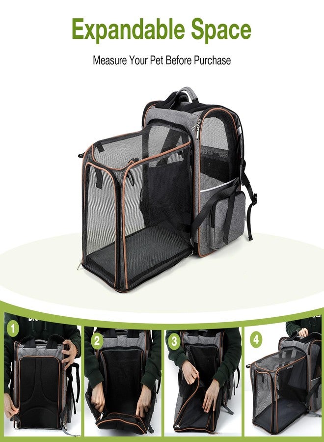 Lekebobor Extra Large Cat Backpack Carrier Expandable Pet Carrier Backpack for Small/Medium Dogs and Medium/Large Cats, Grey - Image 3