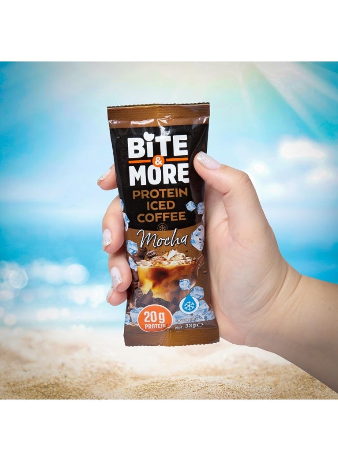 Bite & More Mocha Protein Iced Coffee, 10 x 33g Sachets, 20g Protein, Low Sugar, High Fiber, Made with Brazilian Coffee Beans - Image 4