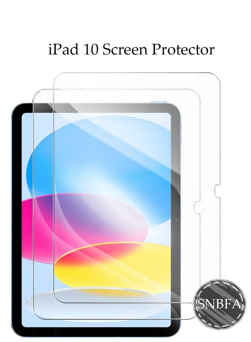SNBFA 2 PCS Compatible with iPad 10th Generation 10.9 Inch Screen Protector , iPad 10 (2022 Released) Tempered Glass Film 2.5D Edge HD Clarity Apple Pencil Compatible - Image 1