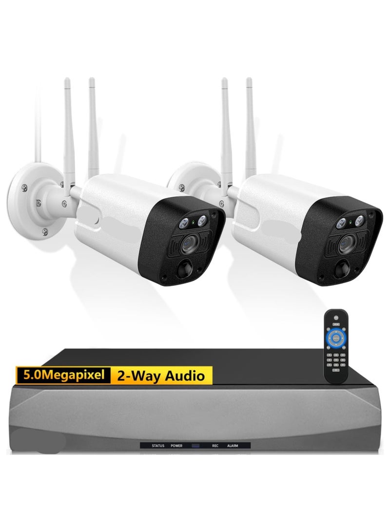 5MP Wireless Outdoor Security Camera System – 130° Ultra-Wide Angle with PIR Motion Detection & Two-Way Audio - Image 1