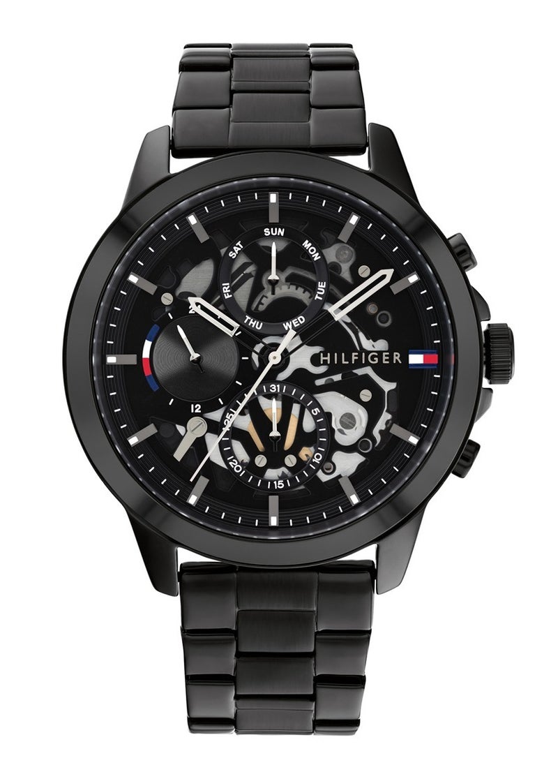 Tommy Hilfiger Plus Men's Quart Watch Black Stainless Steel - 44mm 1710478  - Image 1