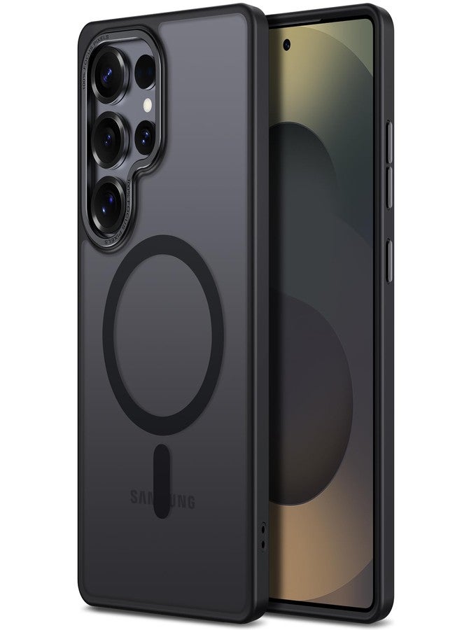 Hython for Samsung Galaxy S25 Ultra Case Magnetic Translucent Matte Phone Cases [Compatible with MagSafe] Thin Slim Fit Shockproof Bumper Hard Protective Cover for Women Men Girls Boys, Frosted Black - Image 1