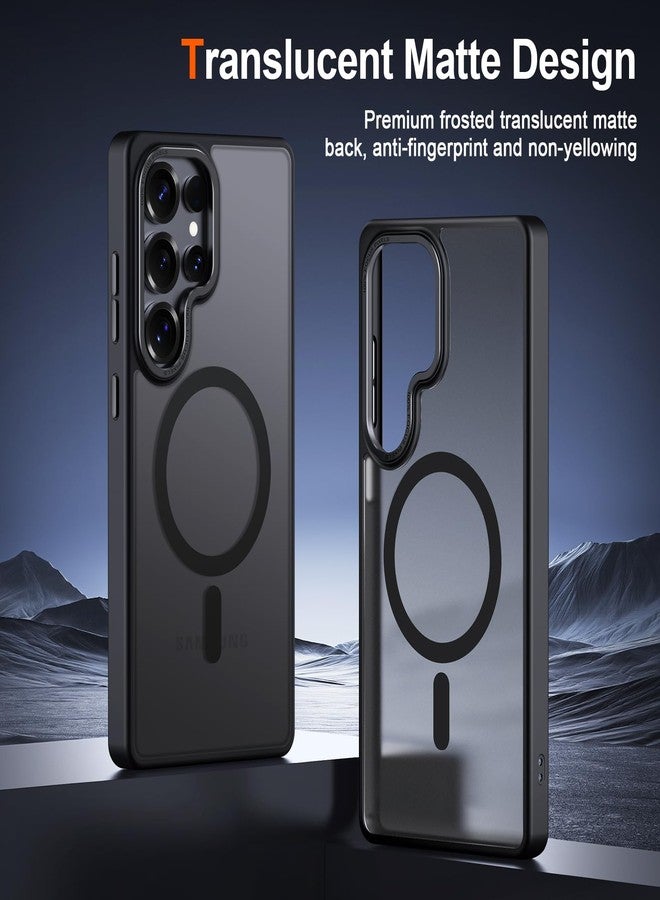 Hython for Samsung Galaxy S25 Ultra Case Magnetic Translucent Matte Phone Cases [Compatible with MagSafe] Thin Slim Fit Shockproof Bumper Hard Protective Cover for Women Men Girls Boys, Frosted Black - Image 2