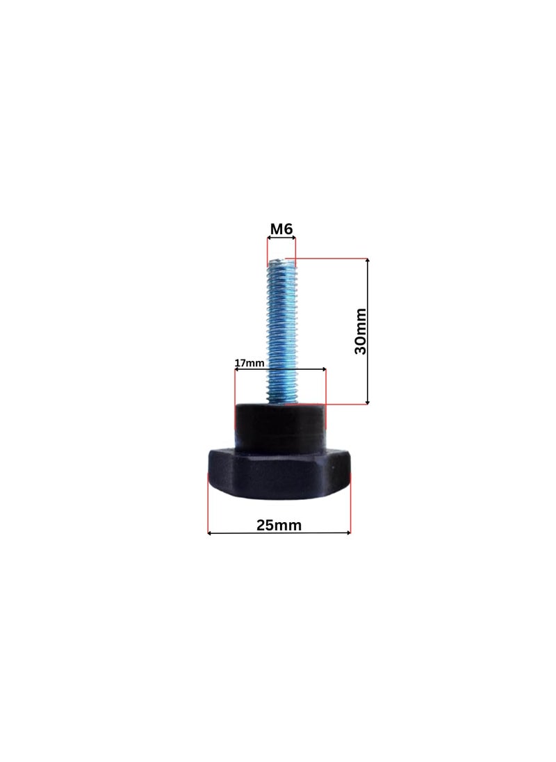 Generic QUICK CLICK SIX STAR KNOB GRIP HANDLE M6 X 30MM 3 CM SCREW LENGTH 25MM HEAD DIAMETER PLASTIC BLACK HANDLE SUITABLE FOR ALL TYPE OF MACHINE TOOL 5 M6 X 30MM  - Image 4