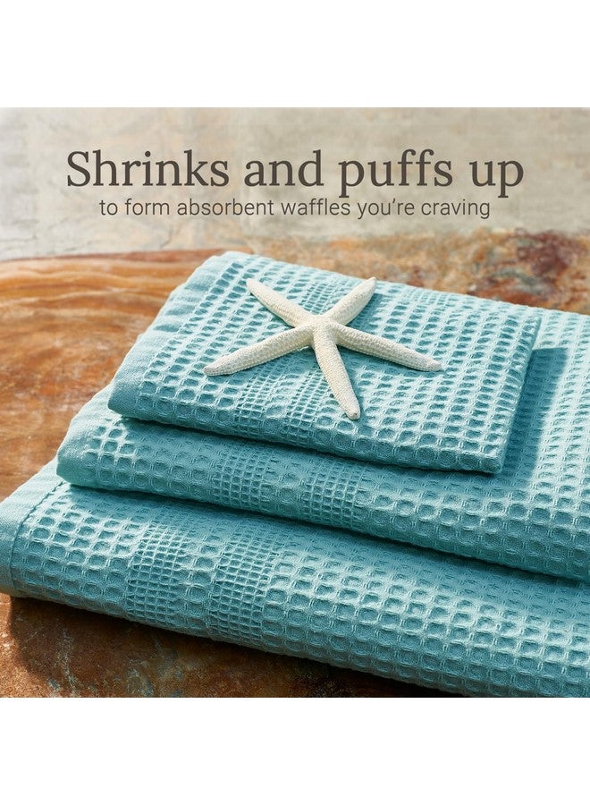 Gilden Tree GILDEN TREE Waffle Towels for Bathroom, 100% Cotton Quick Dry Towel, Waffle Bath Towels Large, Absorbent Lightweight Travel Towel, Bath Towels Set of 2, Classic Style (Seafoam)  - Image 3