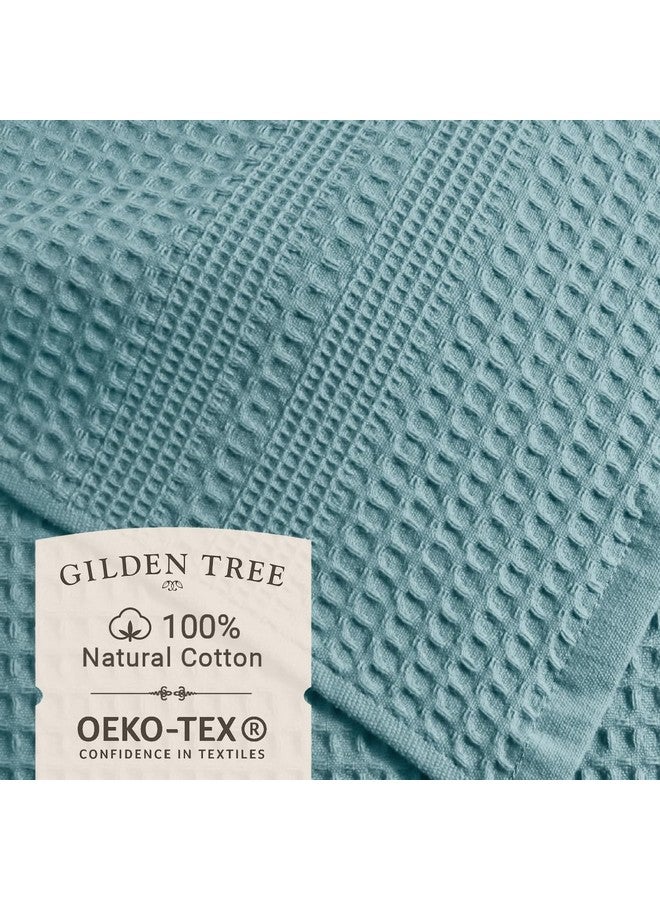 Gilden Tree GILDEN TREE Waffle Towels for Bathroom, 100% Cotton Quick Dry Towel, Waffle Bath Towels Large, Absorbent Lightweight Travel Towel, Bath Towels Set of 2, Classic Style (Seafoam)  - Image 2