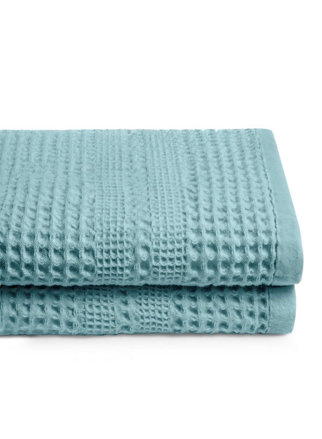 Gilden Tree GILDEN TREE Waffle Towels for Bathroom, 100% Cotton Quick Dry Towel, Waffle Bath Towels Large, Absorbent Lightweight Travel Towel, Bath Towels Set of 2, Classic Style (Seafoam)  - Image 1