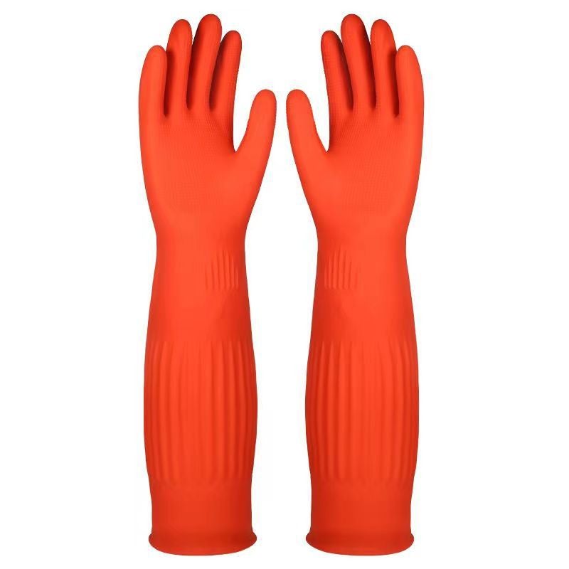 Thick Fleece-Lined Gloves for Kitchen Cleaning Red Red
