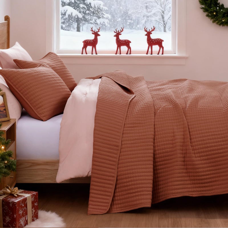 WRENSONGE Queen Quilt-3 Pieces Lightweight Autumn Leaf Fall Bedspreads Queen Size Quilt Bedding Set for All Season, Soft Coverlet with 2 Pillow Shams Suitable for Bed & Couch - Image 5