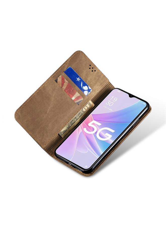 اس-توب جراب لهاتف OPPO A98 5G بتصميم كاجوال من الجلد بتصميم أفقي قابل للطي - Image 5